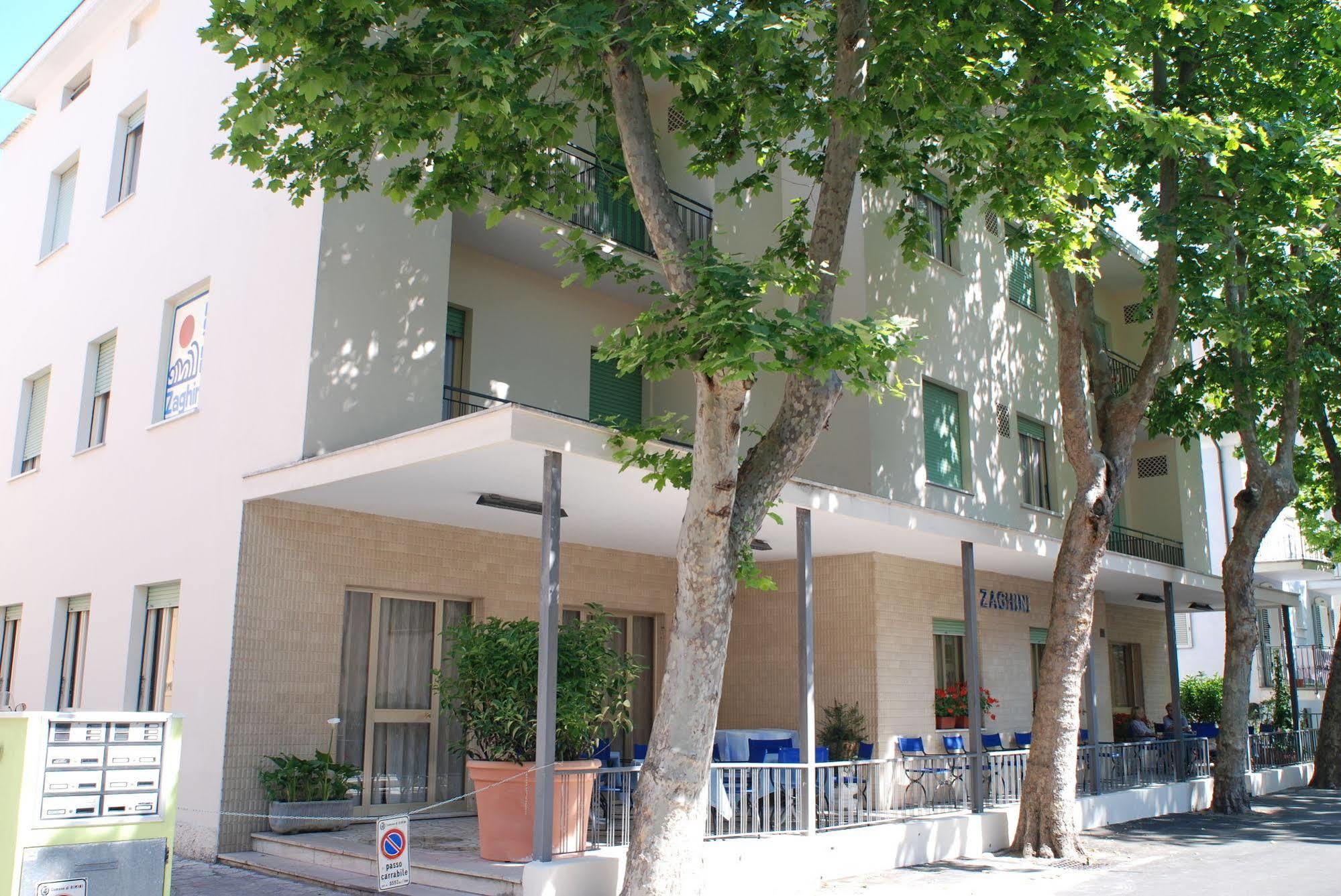 Hotel Zaghini Rímini Exterior foto